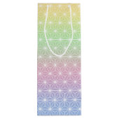 Rainbow Asanoha Geometric Pattern Geschenktüte Für Weinflaschen (Rückseite)