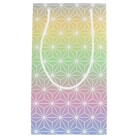 Rainbow Asanoha Geometric Pattern Kleine Geschenktüte (Vorderseite)