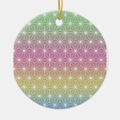 Rainbow Asanoha Personalisiertes Kanji Keramik Ornament (Vorne)