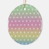 Rainbow Asanoha Personalisiertes Kanji Keramik Ornament (Links)