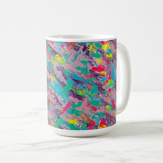 Rainbow Ästhetische Abstrakte Malerei Kaffeetasse (VorderseiteRechts)