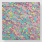 Rainbow Ästhetische Abstrakte Malerei Steinuntersetzer (Vorderseite)