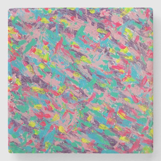 Rainbow Ästhetische Abstrakte Malerei Steinuntersetzer (Vorderseite)