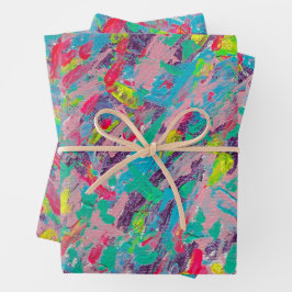 Rainbow Ästhetische Abstrakte Printwerbung Geschenkpapier Set