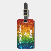 Rainbow Astral Glitzer nur Liebe ist real Gepäckanhänger (Vorderseite vertikal)