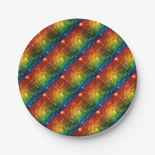 Rainbow Astral Glitzer nur Liebe ist real Pappteller (Vorderseite)