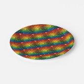Rainbow Astral Glitzer nur Liebe ist real Pappteller (Schrägansicht)