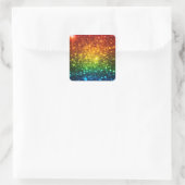 Rainbow Astral Glitzer nur Liebe ist real Quadratischer Aufkleber (Tasche)