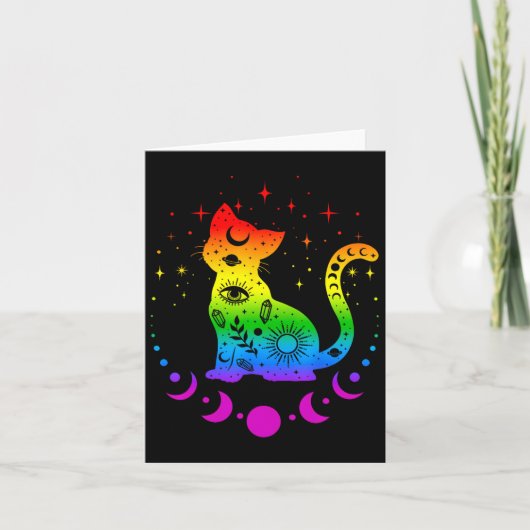 Rainbow Astrologie Kat Lgbt Gay Pride Flag Karte (Vorderseite)