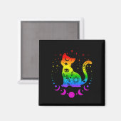 Rainbow Astrologie Kat Lgbt Gay Pride Flag Magnet (Vorderseite/Rückseite)