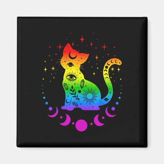Rainbow Astrologie Kat Lgbt Gay Pride Flag Magnet (Vorne)