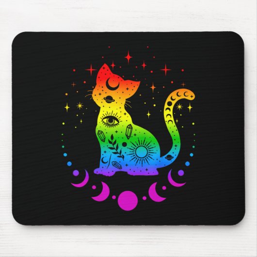 Rainbow Astrologie Kat Lgbt Gay Pride Flag Mousepad (Vorne)