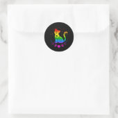 Rainbow Astrologie Kat Lgbt Gay Pride Flag Runder Aufkleber (Tasche)