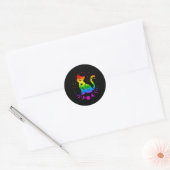Rainbow Astrologie Kat Lgbt Gay Pride Flag Runder Aufkleber (Umschlag)
