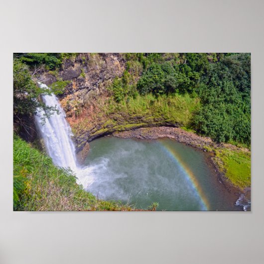 Rainbow at Wailua Falls, Kauai, Hawaii Poster (Vorne)