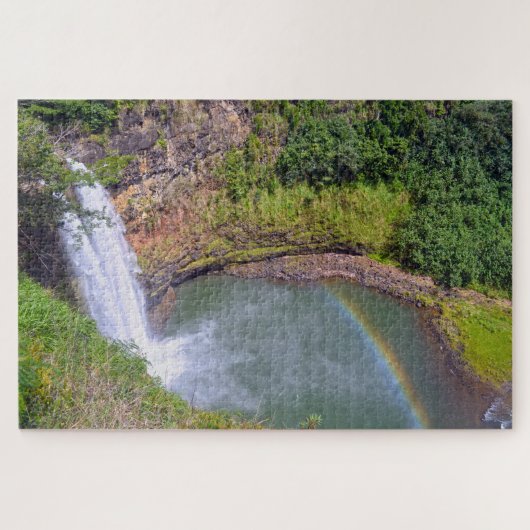 Rainbow at Wailua Falls, Kauai, Hawaii Puzzle (Horizontal)
