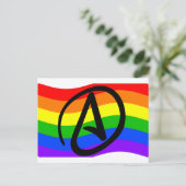 Rainbow Atheist Flag Postkarte (Stehend Vorderseite)