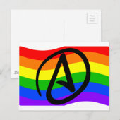 Rainbow Atheist Flag Postkarte (Vorne/Hinten)