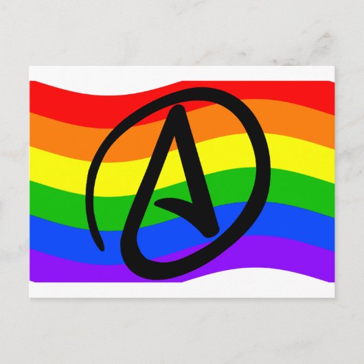 Rainbow Atheist Flag Postkarte (Vorderseite)
