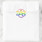 Rainbow Atheist Runder Aufkleber (Tasche)