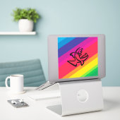 Rainbow Aufkleber (Laptop auf Schreibtisch)