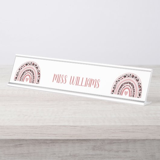 Rainbow-Aufwertung des Lehrers Lange Schreibtisch Schreibtischnamensplakette (Vorderseite )