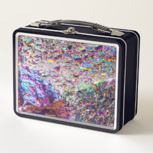 Rainbow Aura Crystals Metall Brotdose