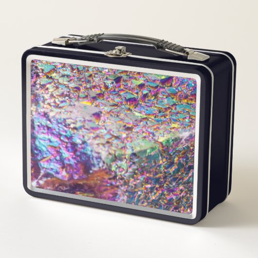 Rainbow Aura Crystals Metall Brotdose (Vorderseite)