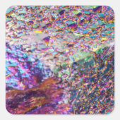 Rainbow Aura Crystals Quadratischer Aufkleber (Vorderseite)