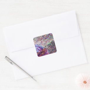 Rainbow Aura Crystals Quadratischer Aufkleber
