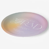 Rainbow aura moderne bunte Typografie grad Pappteller (Schrägansicht)