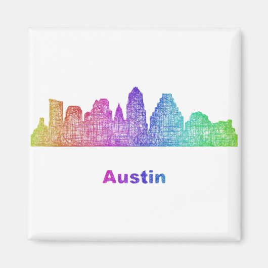 Rainbow Austin skyline Magnet (Vorne)