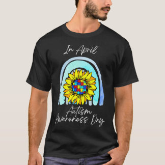 Rainbow Autism Im April tragen wir Blue Autism Awa T-Shirt