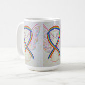 Rainbow Awareness Ribbon Angel Art Tasse (Vorderseite Links)
