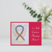 Rainbow Awareness Ribbon Angel Custom Postcard Postkarte (Stehend Vorderseite)