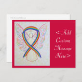 Rainbow Awareness Ribbon Angel Custom Postcard Postkarte (Vorne/Hinten)