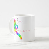 Rainbow Awareness Ribbon Butterfly Tasse (Vorderseite Links)