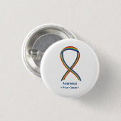 Rainbow Awareness Ribbon Custom Art Buttone Button (Vorne & Hinten)