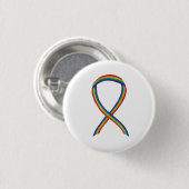 Rainbow Awareness Ribbon Custom Art Buttone Button (Vorne & Hinten)