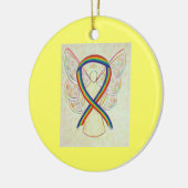 Rainbow Awareness Ribbon Engel Custom Art Keramik Ornament (Links)