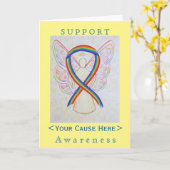 Rainbow Awareness Ribbon Engel Customized Card Karte (Gelbe Blume)