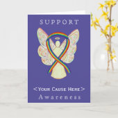 Rainbow Awareness Ribbon Engel Customized Card Karte (Gelbe Blume)