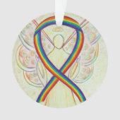Rainbow Awareness Ribbon Engel Maßgeschneiderte Ei Ornament (Vorderseite)