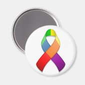 Rainbow Awareness Ribbon II Magnet (Vorderseite/Rückseite)