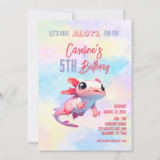Rainbow axolotgirl Underwater 5. Geburtstag Einladung