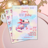 Rainbow axolotmädchen Geburtstag Einladung