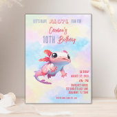 Rainbow axolotmädchen Geburtstag Einladung