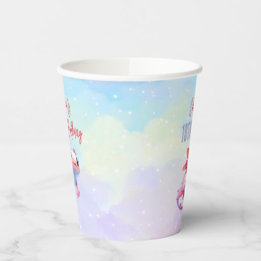 Rainbow axolotmädchen Geburtstag Pappbecher (Links)