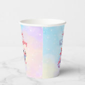 Rainbow axolotmädchen Geburtstag Pappbecher (Rechts)