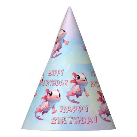 Rainbow axolotmädchen Geburtstag Partyhütchen (Links)